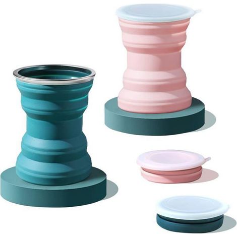Mug à café Portable, Coupe de Voyage légère,Plus Grande capacité 320ML Tasse de Voyage Pliable en Silicone, Mug à Café pour MUG (1/5)