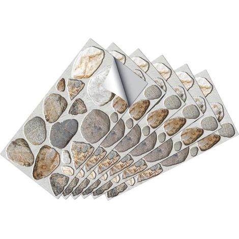 Autocollants Muraux Décoratifs Protège et Embellit le Mur Cuisine en Pvc Lot de 6 Feuilles Design Résistant à L'huile (1/5)