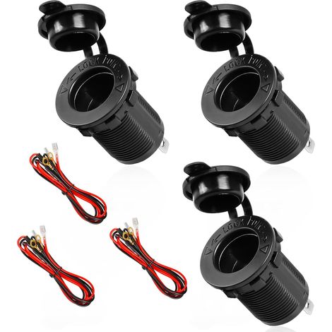 Toma de encendedor de cigarrillos, 3 unidades, 12 V-24 V, impermeable, grado marino, para uso marítimo, motocicletas, automóviles y vehículos todo terreno.