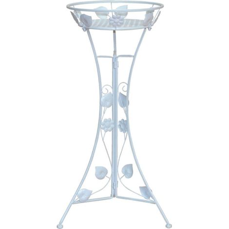 Estante para plantas con soporte para flores en metal blanco crema altura 97 cm MED05122