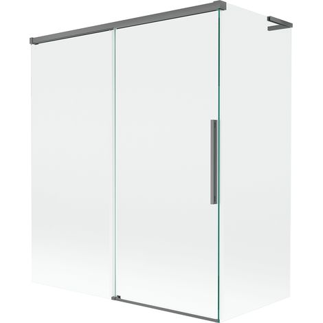 Mexen Rox L paroi de baignoire coulissante à 2 volets 140 + 70 x 150 cm, transparent, gun metal - 8C9L-140-070-95-00