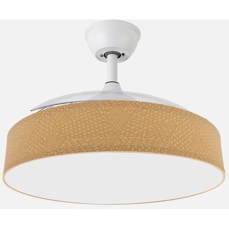 Ventilador Boga 72w Blanco/amarillo 108d 3asp 7200lm 000-4000-6000k Remoto+memo+tempo