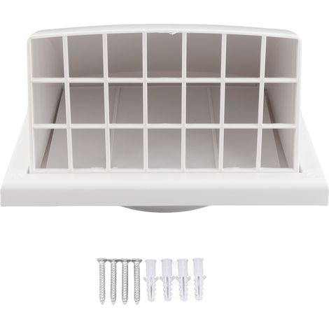 Ortviai Grille de ventilation carrée en PVC pour extérieur, 100 mm, inclinée, étanche et anti-insectes
