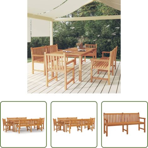 vidaXL Garten-Essgruppe - 5-tlg. Garten-Essgruppe Massivholz Teak (1/5)