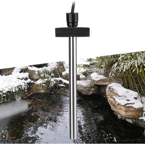 Chauffage de Bassin Extérieur 150W 300W 600W Chauffage d'Aquarium pour Petits Bassins, Dégivreur de Bassin avec Long Câble et Mousse Flottante (300W) (1/5)