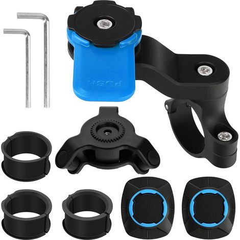 Motorrad-Handyhalterung – Vibrationsdämpfer, kompatibel mit gängigen Smartphones (iPhone, Android, Samsung), für Fahrradlenker, Roller, Dreh- und Verriegelungsmechanismus (Blau) (1/5)