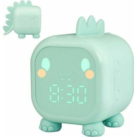 Réveil Enfant Fille Garcons Dinosaure Lumineux Reveil Enfant Numerique Lampe Réveil Veilleuse Jour Nuit Enfant Réveil de la Maternelle Volume Réglable avec Snooze Compte à rebours (1/4)
