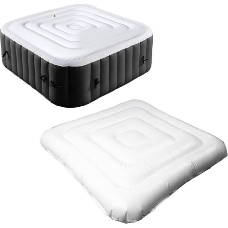 Couverture Spa Gonflable 128cm/4.2ft Isolation Protection Pluie - Couvercle Isolant pour Spas Carrés Extérieurs Filtration (1/5)