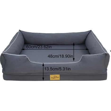 Cama ortopédica para perros, tejido transpirable, funda extraíble y lavable, tamaño mediano 77x63x18cm (1/2)