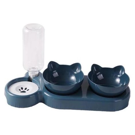 Online Store - Gamelle automatique bleue pour chat (pour nourriture et eau) (1/5)
