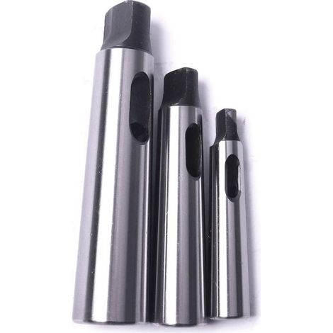 Lot de 3pcs Cône Morse douille de perçage Réduction adaptateur pour tour de fraisage (MT1 à MT2, MT3 à MT2, MT3 à MT4) (1/4)