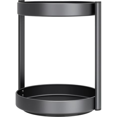 Plateau tournant, étagère à épices, rotatif, organisateur à plateau tournant à 2 niveaux, organisateur rotatif à 360° pour cuisine, garde-manger, placard, table, plan de travail, métal acier, (30 cm n (1/5)