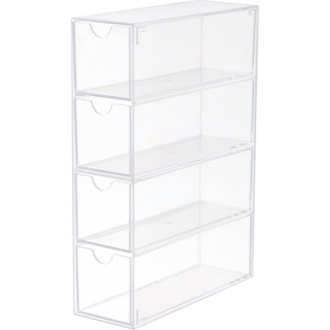 boîte de rangement de bureau empilable et boîte de présentation avec tiroirs amovibles,Il peut contenir des verres (1/5)