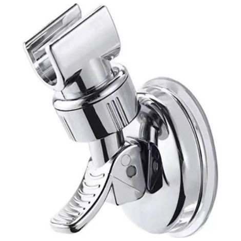 Support Douchette Ventouse, Support de Douche à Rotation 360 °, Support de pomme de douche réglable amovible, Convient pour la salle de bain de l'hôtel, pas besoin de percer (Argent) (1/4)