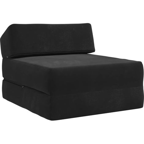 Foldable Sofa Bed Black 60 x 70 x 41 cm Fabric vidaXL (1/5)