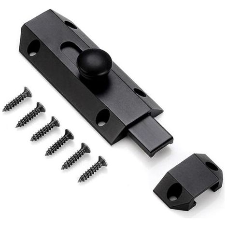 Loquet de sécurité en laiton massif – Pêne dormant renforcé – Soudures étanches – Dimensions 9,3 x 3,2 cm pour portes et armoires (1/5)