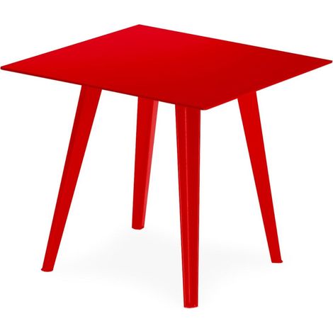 Table d'Appoint Carrée "Bimix" 40cm Rouge