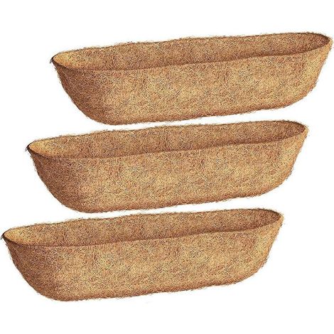 Lot de 3 doublures de jardinière de 91 cm (36 pouces), en fibre de coco, pour paniers muraux, jardinières et plantes de jardin. (1/5)