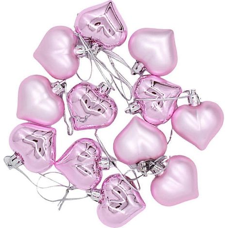 Boules de Noël roses en forme de cœur (24 pièces) (1/5)