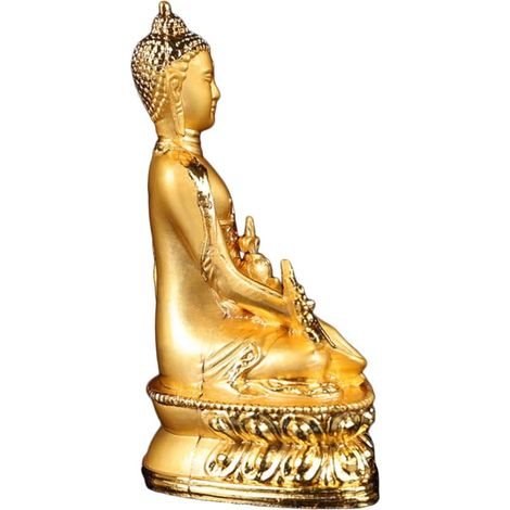 Statue de Bouddha Élégante Plaquée Or pour Bureau Bouddhisme (1/5)