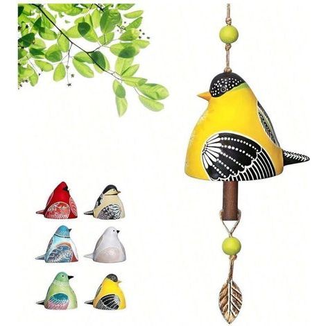 pair Carillon éolien en résine pour intérieur et extérieur avec mélodie relaxante, idéal pour un cadeau de fête des mères, un jardin, une terrasse, un balcon, une décoration d'intérieur, 1 pièce (1/3)