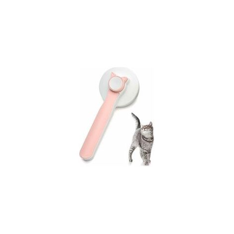 Peigne de toilettage pour chat, brosse démêlante pour poils longs et courts, rose – (1/5)