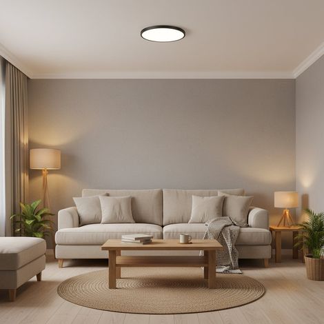 Plafonnier LED Solis 47 cm 70W Lumiere Froide Noir (1/5)