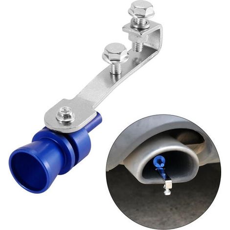 1pc Simulateur de son universel Tuyau d'échappement de voiture Turbo Sifflet Voiture Turbo Silencieux Pièces d'auto (Bleu, XL) (1/5)