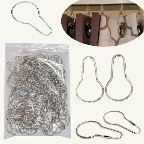 Duschvorhangringe, rostfreie Metallhaken (100er-Packung) (1/4)