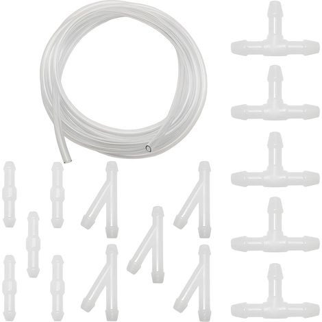 Windscreen Wiper Hose Kit with 5 m Hose for Car Washer and White Hose Connector for Connecting Water Pump and Car Nozzles (1/4)