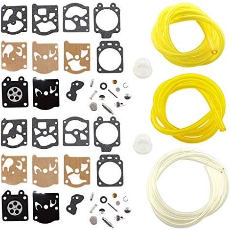 VURAHOME - Lot de 2 K20-WAT Carburateur Membrane Joint Réparation kit pour Walbro WA & WT Carburateur Echo STIHL Dolmar FS MS Hus-qvarna Partner et Poire damorçage Tuyaux (1/4)