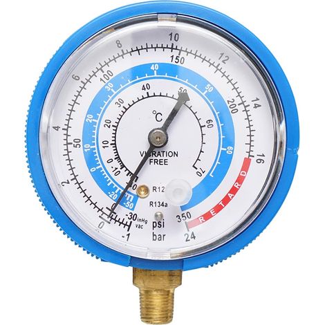 Manometro bassa pressione (blu) per aria condizionata, freon 70mm 1/8 Breckner Germany