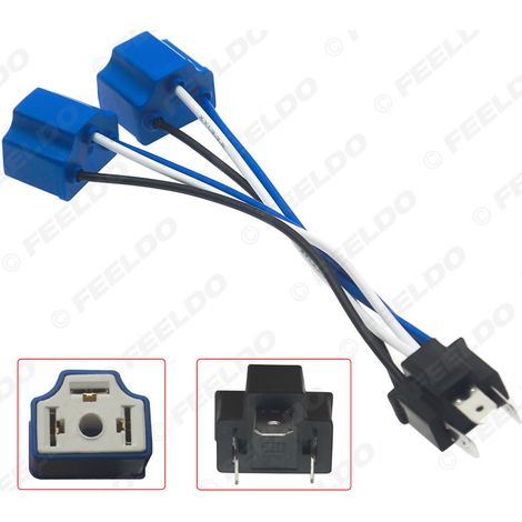 Double end ceramic wire connector H4-11 to H4 for car headlights, male/female conversion cable, LED/HID lamp socket wire adapter. (1/5)
