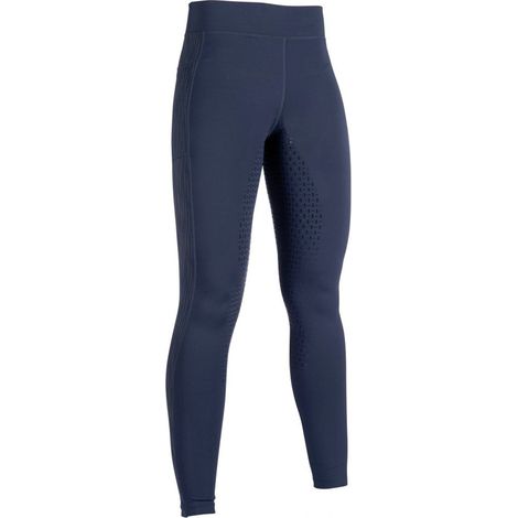 Leggins equitazione donna con grip totale in silicone e dettagli catarifrangenti modello Flow Reflective: 44/46, blu scuro 6900 (1/4)