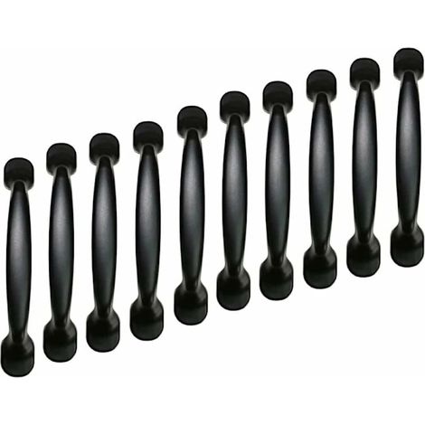 10 poignées de cuisine noires de 96 mm, poignées de porte, poignées de tiroir, poignées de meubles de chambre