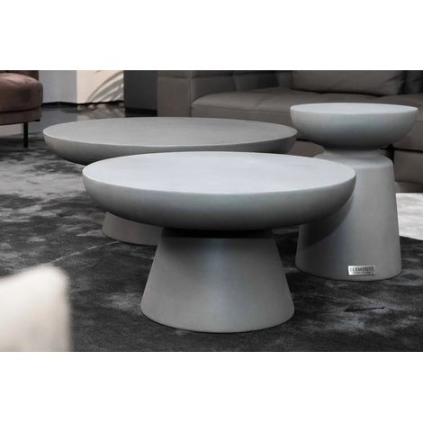 KYLIX Table basse en béton unique mobilier design 86 x 86 x 35.6 cm (1/5)