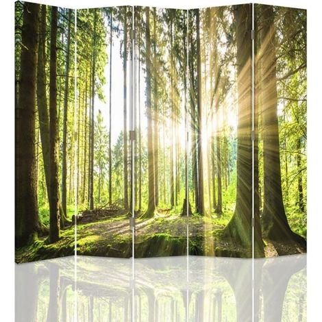 Paravento bilaterale, Il sole nella foresta - 180x170 (1/5)