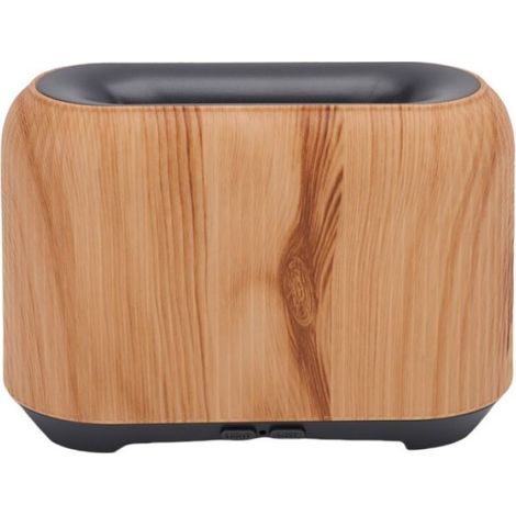 Diffuseur aromathérapie flamme 3D – 150 ml LED colorée – mini USB bois clair – bureau et chambre (1/4)