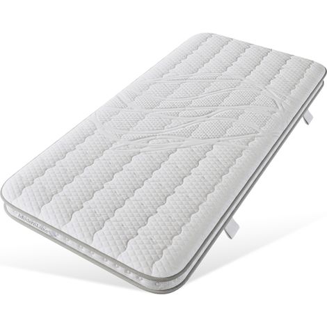 Matelas à ressorts ensachés 7 zones 90 x 190 x 10 cm H3, matelas hybride avec mousse à froid, matelas orthopédique ergonomique enroulable pour canapés-lits, lits pliants et lits d'appoint, respirant, (1/4)