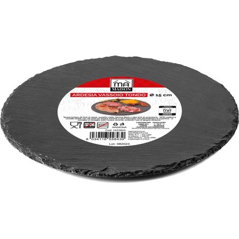 MAURY'S VASSOIO TONDO IN ARDESIA DIAMETRO 15 CM PER ANTIPASTI O DESSERT (1/4)