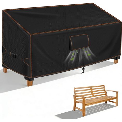 Gartenbank Abdeckung 2 Sitzer 133x70x63/86cm, 420D Oxford UV-beständig Wasserdicht (1/5)