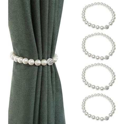 CCYKXA  Magnetic Curtain Tiebacks, 4 Pieces Magnetic Curtain Tiebacks Clips Curtain Support Back Curtain Rope Loops Curtain Tiebacks Curtain Support for Home Decoration