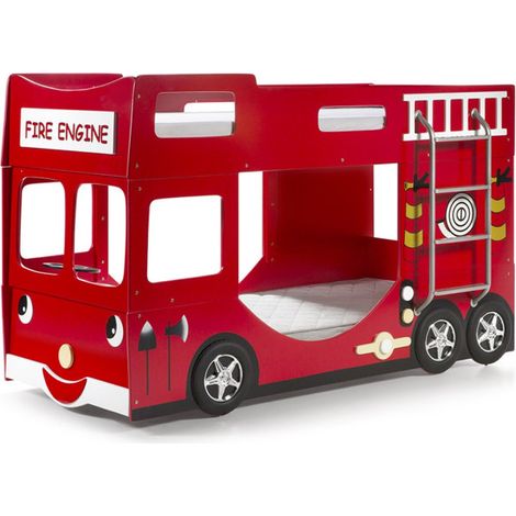 Paris Prix – Lit superposé enfant 90x200 cm – Bois rouge – Sommier inclus – Poids supporté jusqu'à 80 kg – À monter soi-même (1/5)