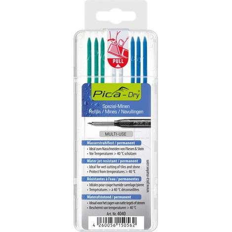 Pica Dry Spezialminen wasserstrahlfest Set 3 x Blau 3 x Grün 2 x Weiß