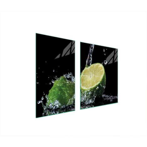 ASSIETTE EN VERRE et PLANCHE À DÉCOUPER 100x52 CITRON (1/5)