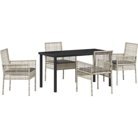 Maison Exclusive - Conjunto de Comedor de Jardín 5 pcs Gris Claro (1/5)