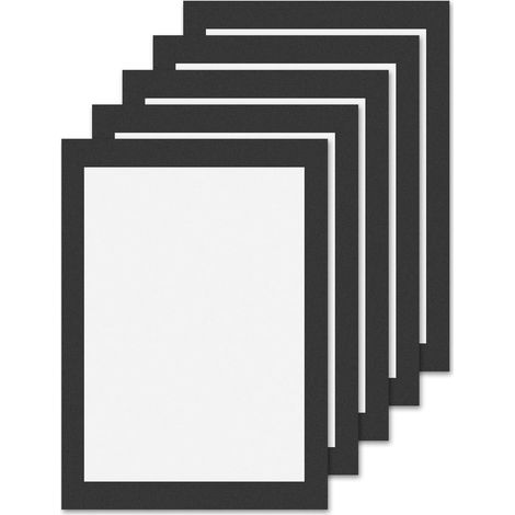 5pcs A5 Magnetic PVC Self-Adhesive Display Frames for Documents, Photos, Posters, Signs, Holders for Office, Wall, Door, Refrigerator, Restaurant, Supermarket (1/5)