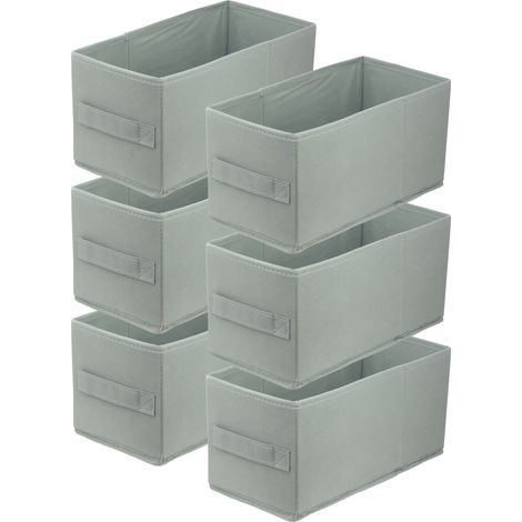 Boîte textile 15x31x15 gris clair - Lot de 6 (1/5)