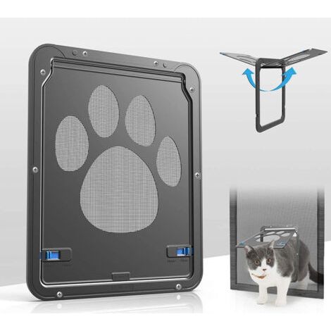 2er-Packung Fliegengitter für Haustiere. Innenmaße: 20 x 26 cm. Katzentür mit verschließbaren Seitenteilen. Geeignet für Katzen und kleine Hunde.