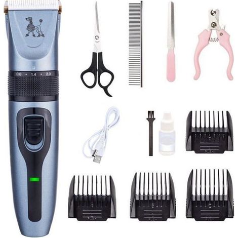 Tondeuse Chien IPX7 Professionnel Sans Fil Détachable Tondeuse pour Chien Lames en Céramique Ecran LCD Charge Rapide Rasoir (1/4)